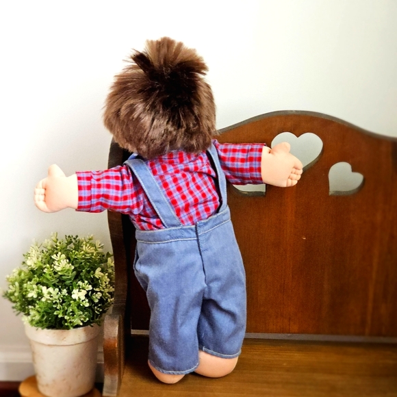 Signed Xavier Roberts Cabbage Patch Doll Missing Front Teeth Boy 18" Brown Hair - Picture 6 of 16